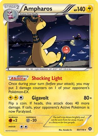 Ampharos 040/114  - Reverse Holofoil XY  Steam Siege - Holo Rare