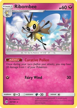 Ribombee 093/149  - Holofoil SM Base Set - Holo Rare