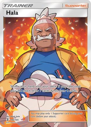 Hala (Full Art) 143/145  - Holofoil SM  Guardians Rising - Ultra Rare