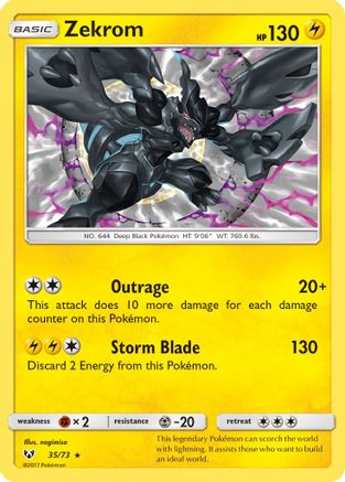 Zekrom 035/73  - Holofoil Shining Legends - Holo Rare