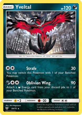 Yveltal 054/73  - Holofoil Shining Legends - Holo Rare