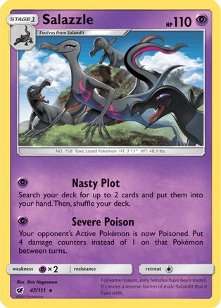 Salazzle 047/111  - Holofoil SM  Crimson Invasion - Holo Rare