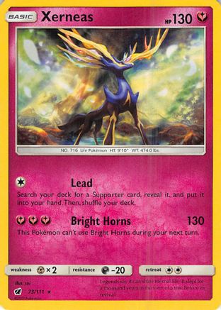 Xerneas 073/111  - Reverse Holofoil SM  Crimson Invasion - Holo Rare