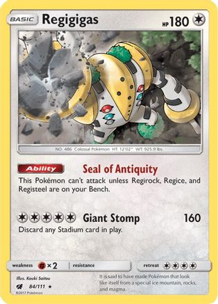 Regigigas 084/111  - Reverse Holofoil SM  Crimson Invasion - Holo Rare
