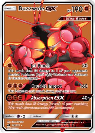 Buzzwole GX (Full Art) 104/111  - Holofoil SM  Crimson Invasion - Ultra Rare