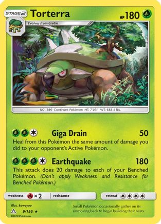 Torterra 009/156  - Reverse Holofoil SM  Ultra Prism - Holo Rare