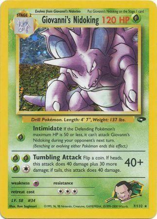 Giovanni's Nidoking 007/132  - Unlimited Holofoil Gym Challenge - Holo Rare
