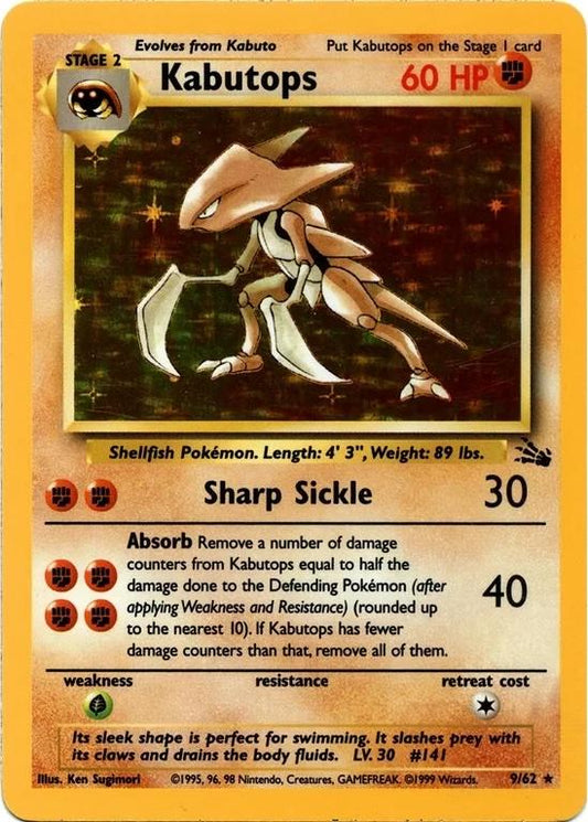 Kabutops (9) 009/62  - Unlimited Holofoil Fossil - Holo Rare