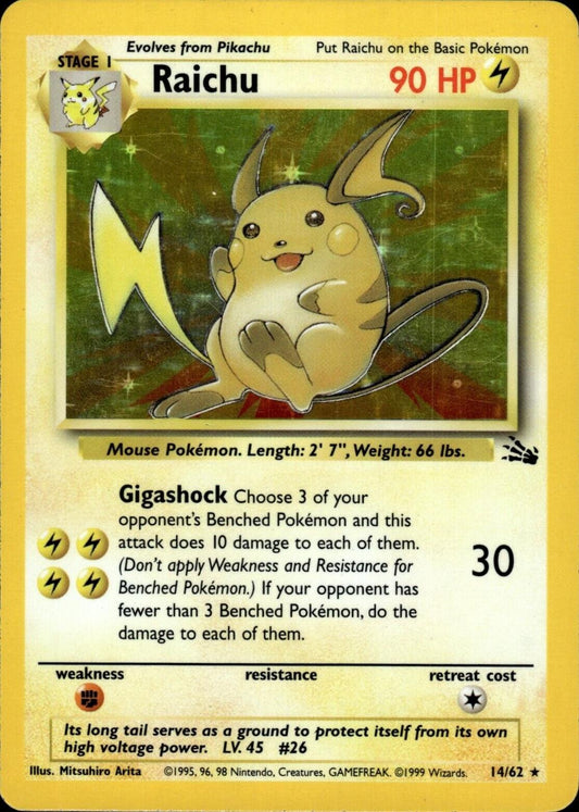 Raichu (14) 014/62  - Unlimited Holofoil Fossil - Holo Rare
