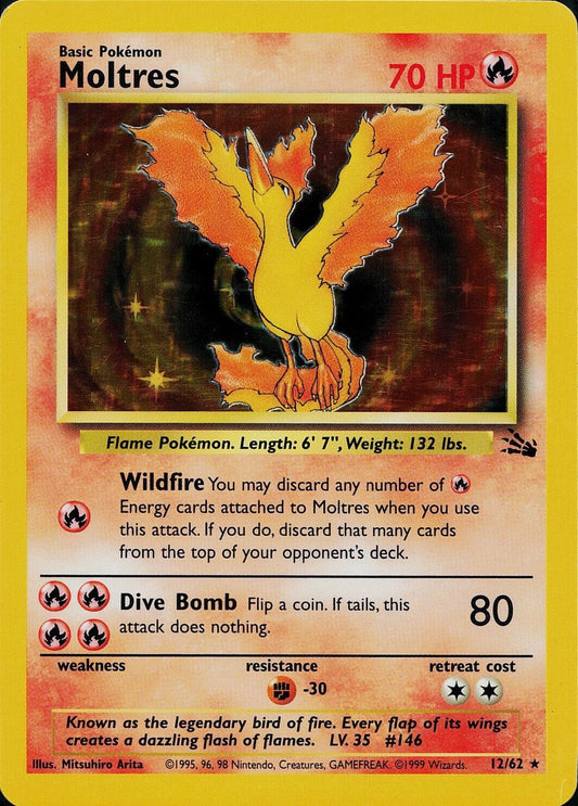 Moltres (12) 012/62  - Unlimited Holofoil Fossil - Holo Rare