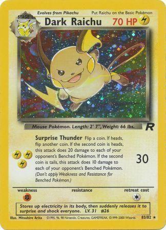 Dark Raichu 083/82  - Unlimited Holofoil Team Rocket - Secret Rare