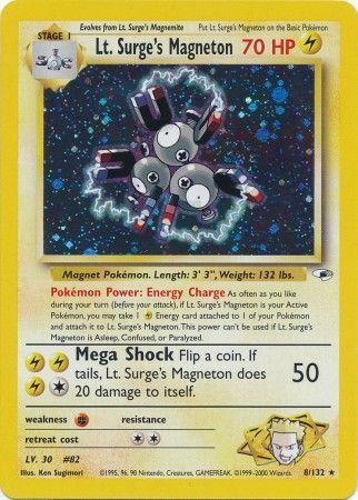 Lt. Surge's Magneton 008/132  - Unlimited Holofoil Gym Heroes - Holo Rare