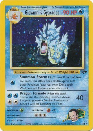 Giovanni's Gyarados 005/132  - Unlimited Holofoil Gym Challenge - Holo Rare