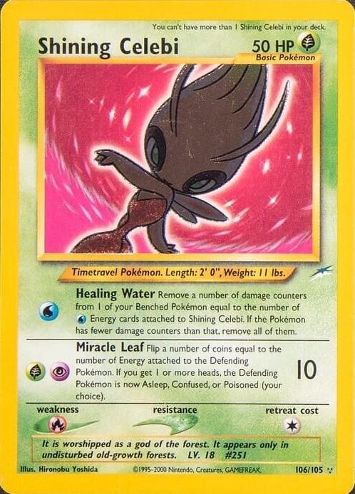 Shining Celebi 106  - Unlimited Holofoil Neo Destiny - Secret Rare