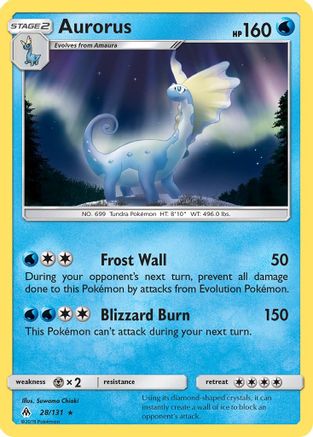 Aurorus 028/131  - Holofoil SM  Forbidden Light - Holo Rare