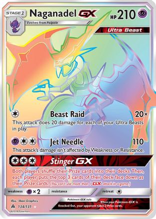 Naganadel GX (Secret) 134  - Holofoil SM  Forbidden Light - Secret Rare