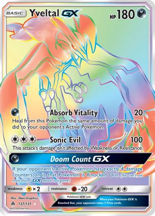 Yveltal GX (Secret) 137  - Holofoil SM  Forbidden Light - Secret Rare