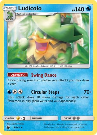 Ludicolo 038/168  - Holofoil SM  Celestial Storm - Holo Rare