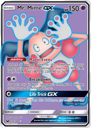 Mr. Mime GX (Full Art) 156  - Holofoil SM  Celestial Storm - Ultra Rare