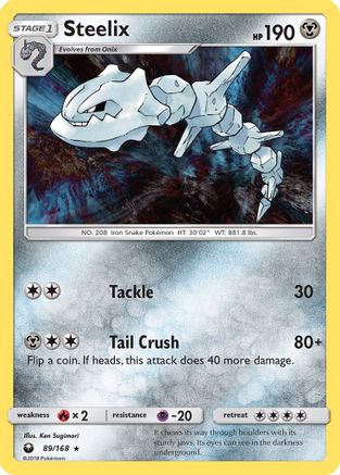 Steelix 089/168  - Reverse Holofoil SM  Celestial Storm - Holo Rare