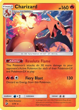 Charizard 003/70  - Holofoil Dragon Majesty - Holo Rare