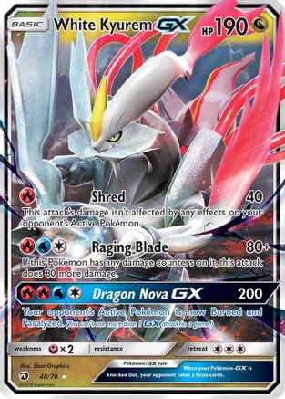 White Kyurem GX 048/70  - Holofoil Dragon Majesty - Ultra Rare