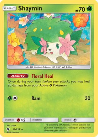 Shaymin 033/214  - Reverse Holofoil SM  Lost Thunder - Holo Rare