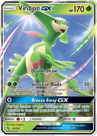 Virizion GX 034/214  - Holofoil SM  Lost Thunder - Ultra Rare