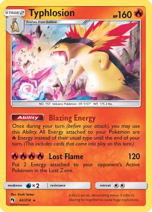 Typhlosion 042/214  - Holofoil SM  Lost Thunder - Holo Rare