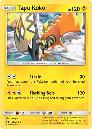 Tapu Koko 085  - Holofoil SM  Lost Thunder - Holo Rare