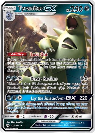 Tyranitar GX 121/214  - Holofoil SM  Lost Thunder - Ultra Rare