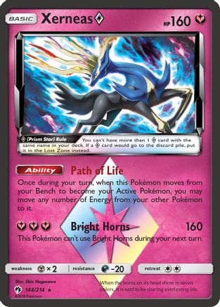 Xerneas Prism Star 144/214  - Holofoil SM  Lost Thunder - Prism Rare