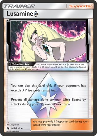 Lusamine Prism Star 182/214  - Holofoil SM  Lost Thunder - Prism Rare