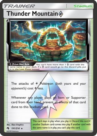 Thunder Mountain Prism Star 191/214  - Holofoil SM  Lost Thunder - Prism Rare
