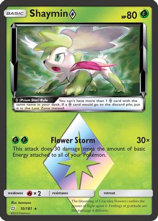 Shaymin Prism Star 010/181  - Holofoil SM  Team Up - Prism Rare