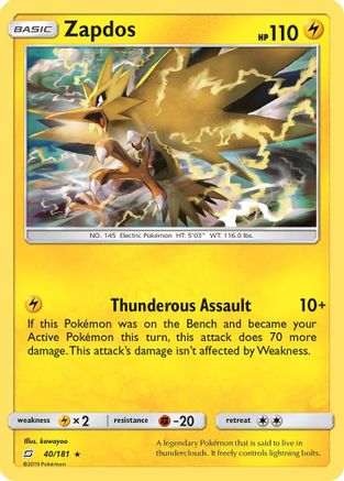 Zapdos 040/181  - Holofoil SM  Team Up - Holo Rare