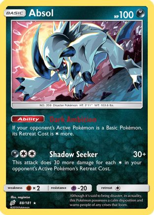 Absol 088/181  - Reverse Holofoil SM  Team Up - Holo Rare