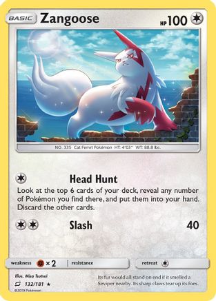 Zangoose 132/181  - Reverse Holofoil SM  Team Up - Holo Rare