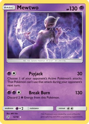 Mewtwo 012/18  - Holofoil Detective Pikachu - Holo Rare