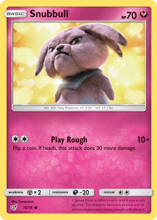 Snubbull (Holo Common) 015/18  - Holofoil Detective Pikachu - Common