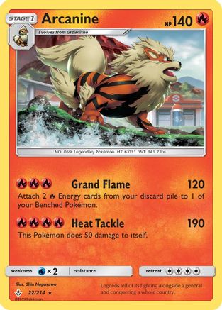 Arcanine 022/214  - Holofoil SM  Unbroken Bonds - Holo Rare