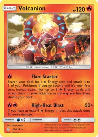 Volcanion 025/214  - Reverse Holofoil SM  Unbroken Bonds - Holo Rare