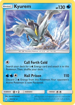 Kyurem 050/214  - Reverse Holofoil SM  Unbroken Bonds - Holo Rare