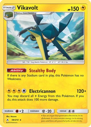 Vikavolt 059/214  - Reverse Holofoil SM  Unbroken Bonds - Holo Rare