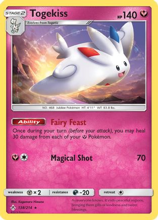 Togekiss 138/214  - Holofoil SM  Unbroken Bonds - Holo Rare