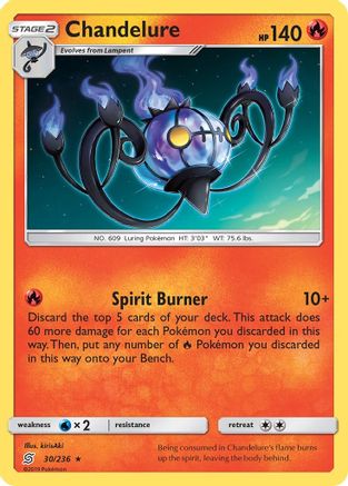 Chandelure 030/236  - Holofoil SM  Unified Minds - Holo Rare