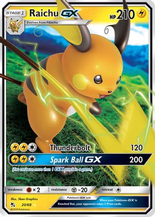 Raichu GX 020/68  - Holofoil Hidden Fates - Ultra Rare