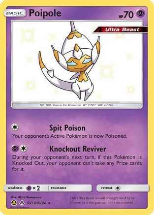 Poipole SV19/SV94  - Holofoil Hidden Fates Shiny Vault - Shiny Holo Rare