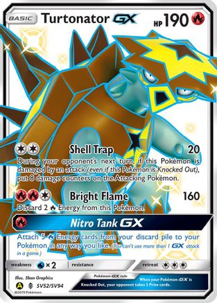 Turtonator GX SV52/SV94  - Holofoil Hidden Fates Shiny Vault - Shiny Holo Rare