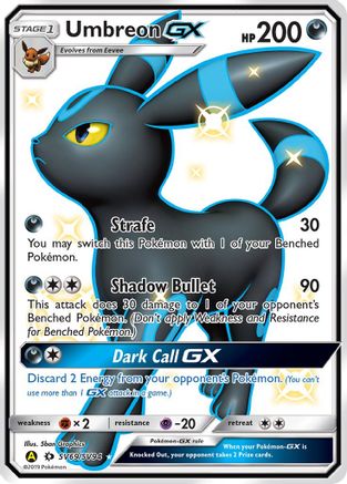 Umbreon GX SV69/SV94  - Holofoil Hidden Fates Shiny Vault - Shiny Holo Rare